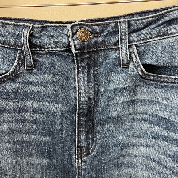 Just Black Brand Denim Skirt Women’s Size Medium Stretch Distressed Made In USA - Picture 2 of 11